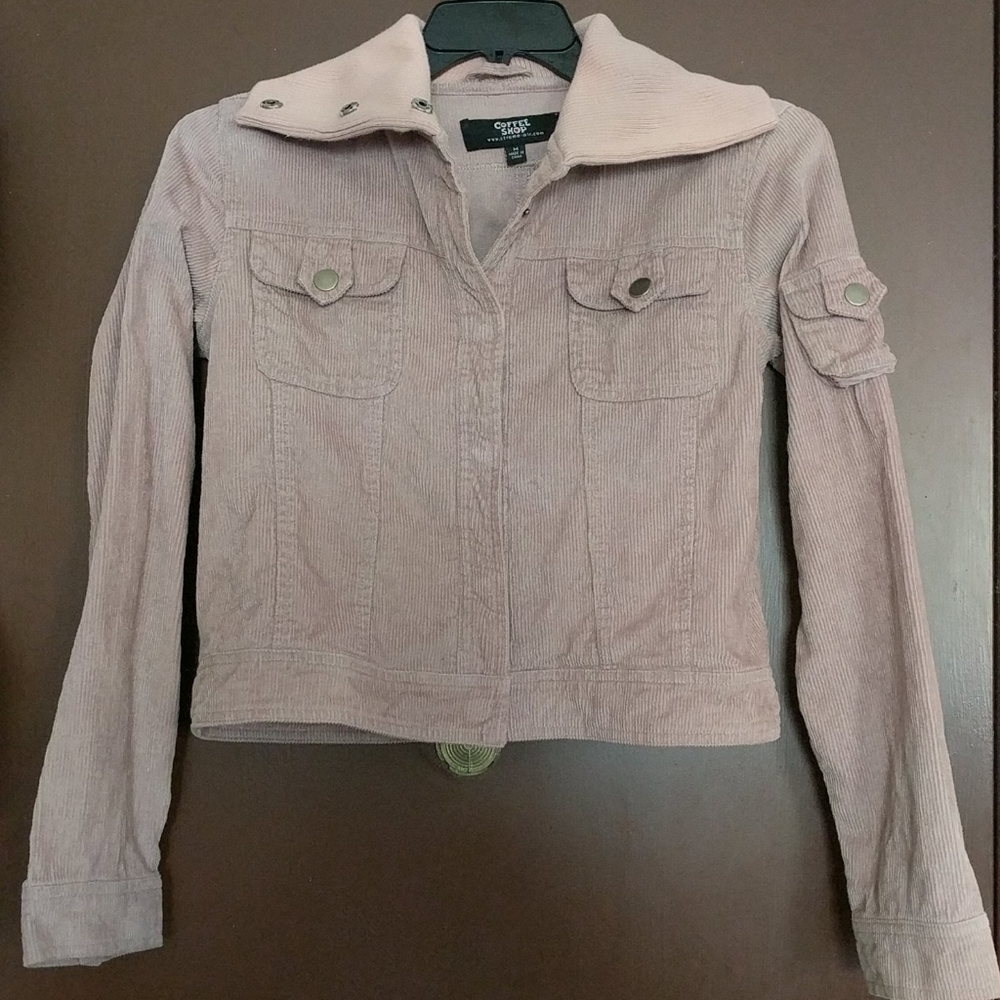Coffeeshop Stone Washed Crop Corduroy Jacket